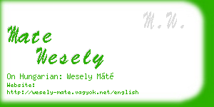 mate wesely business card