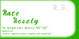 mate wesely business card